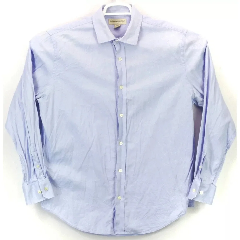 Banana Republic Men's Button Up LS Collared Shirt‎ Size Large Blue